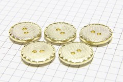 Round Crimp Edge Buttons, Gold, 17.5mm (pack of 5)