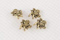 Cherub With Lute Buttons, Gold, 27mm (pack of 4)