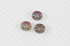 Round Diamante Crystal Buttons, Multi, 12.5mm (pack of 3)