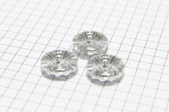 Round Diamante Crystal Buttons, Clear, 15mm (pack of 3)