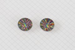 Round Diamante Crystal Buttons, Multi, 17.5mm (pack of 2)