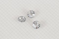 Round Diamante Crystal Buttons, Clear, Shanked, 15mm (pack of 3)