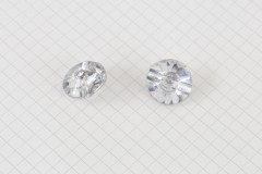 Round Diamante Crystal Buttons, Clear, Shanked, 17.5mm (pack of 2)