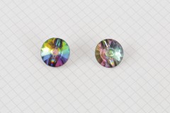 Round Diamante Crystal Buttons, Multi, Shanked, 17.5mm (pack of 2)