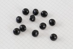 Round Domed Faceted Buttons, Black, 11.25mm (pack of 11)