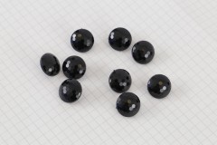 Round Domed Faceted Buttons, Black, 15mm (pack of 9)