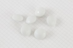 Round Domed, Faceted Buttons, White, 17.5mm (pack of 6)