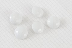Round Domed, Faceted Buttons, White, 21mm (pack of 5)