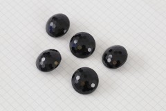 Round Domed Faceted Buttons, Black, 21mm (pack of 5)