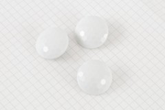 Round Domed, Faceted Buttons, White, 26mm (pack of 3)