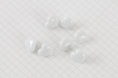Heart Shape Buttons, White, 13mm (pack of 7)