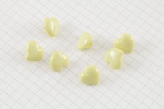 Heart Shape Buttons, Yellow, 13mm (pack of 7)
