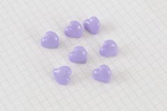 Heart Shape Buttons, Lilac, 13mm (pack of 7)