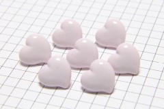 Heart Shape Buttons, Baby Pink, 13mm (pack of 7)
