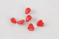 Heart Shape Buttons, Red, 15mm (pack of 6)