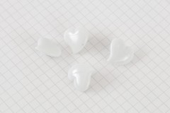 Heart Shape Buttons, White, 17mm (pack of 4)