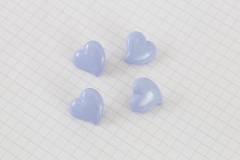 Heart Shape Buttons, Lilac, 17mm (pack of 4)