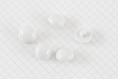Round Domed Buttons, White, 15mm (pack of 5)