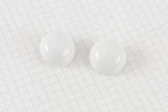 Round Domed Buttons, White, 22.5mm (pack of 2)