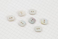 Rustic Square Buttons, Mother of Pearl, Natural, 11.25mm (pack of 7)