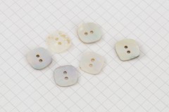 Rustic Square Buttons, Mother of Pearl, Natural, 15mm (pack of 6)