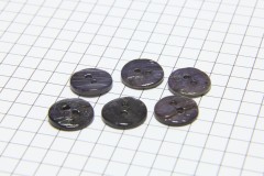 Round Shell Buttons, Slate, 11.25mm (pack of 6)