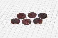 Round Shell Buttons, Dark Red, 11.25mm (pack of 6)