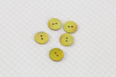 Round Shell Buttons, Yellow, 15mm (pack of 5)