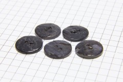 Round Shell Buttons, Slate, 15mm (pack of 5)