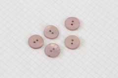 Round Shell Buttons, Lilac, 15mm (pack of 5)
