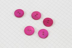 Round Shell Buttons, Fuchsia, 15mm (pack of 5)
