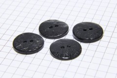 Round Shell Buttons, Black, 17.5mm (pack of 4)