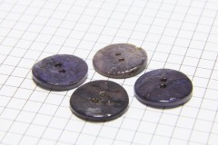 Round Shell Buttons, Slate, 17.5mm (pack of 4)