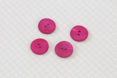 Round Shell Buttons, Fuchsia, 17.5mm (pack of 4)