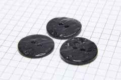 Round Shell Buttons, Black, 20mm (pack of 3)
