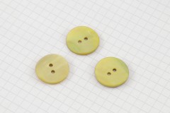 Round Shell Buttons, Yellow, 20mm (pack of 3)