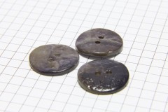 Round Shell Buttons, Slate, 20mm (pack of 3)