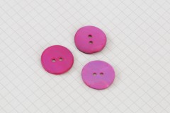 Round Shell Buttons, Fuchsia, 20mm (pack of 3)