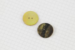 Round Shell Buttons, Yellow, 22.5mm (pack of 2)