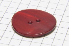 Round Shell Buttons, Dark Red, 22.5mm (pack of 2)