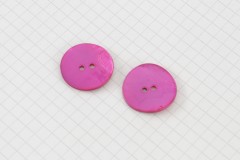 Round Shell Buttons, Fuchsia, 22.5mm (pack of 2)