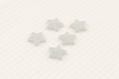 Silver Glitter Star Buttons, Plastic, 2-Hole, 18mm (pack of 5)