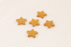 Gold Glitter Star Buttons, Plastic, 2-Hole, 18mm (pack of 5)