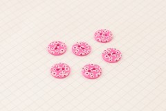 Round Pink Floral 2-Hole Buttons, Plastic, 13mm (pack of 6)
