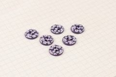 Round Purple Floral 2-Hole Buttons, Plastic, 13mm (pack of 6)