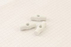 White Toggle Buttons, Plastic, 25mm (pack of 3)