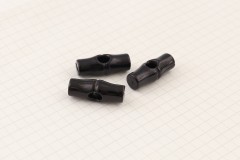 Black Toggle Buttons, Plastic, 25mm (pack of 3)