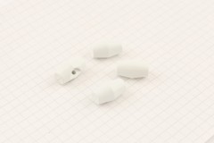 White Toggle Buttons, Plastic, 18mm (pack of 4)