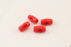 Red Toggle Buttons, Plastic, 18mm (pack of 4)