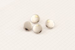 Round Silver Buttons, Plastic, 15mm (pack of 4)